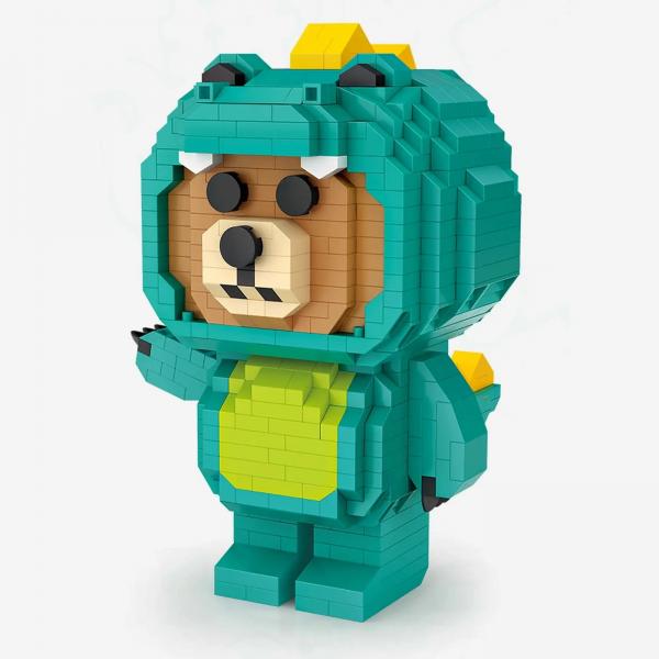 Bear in crocodile costume (diamond blocks)