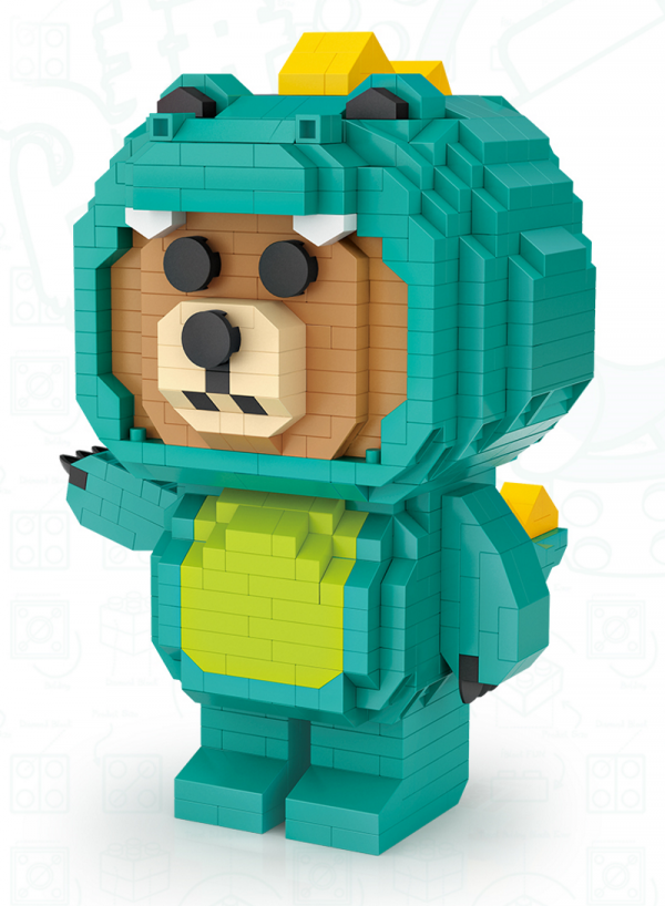 Bear in crocodile costume (diamond blocks)
