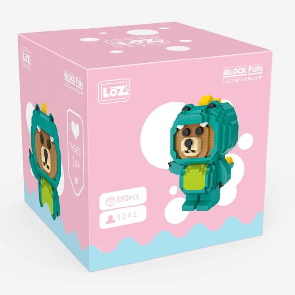 Bear in crocodile costume (diamond blocks)
