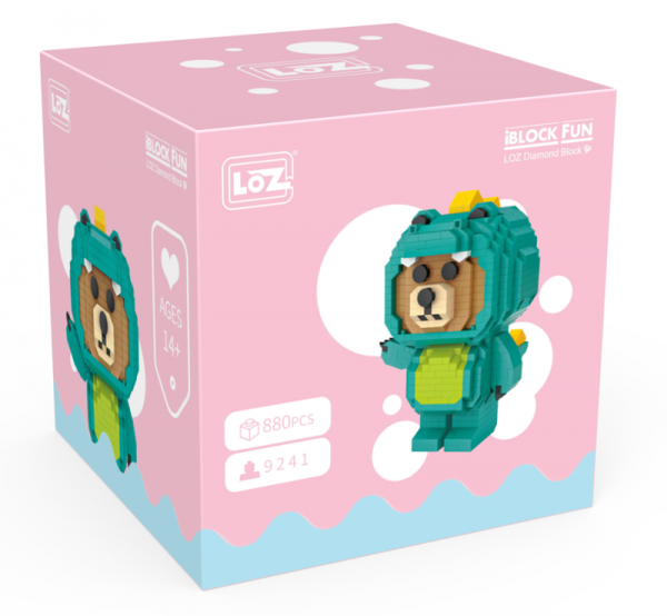 Bear in crocodile costume (diamond blocks)