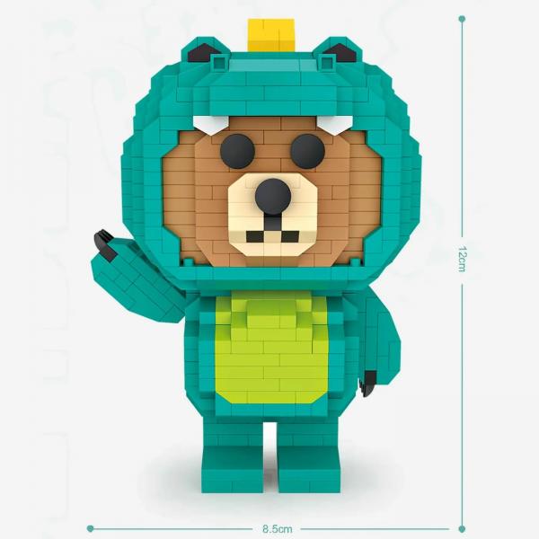 Bear in crocodile costume (diamond blocks)