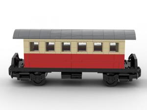 Passenger car with shelter red tan