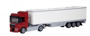 Truck Augsburg 2-axle with 3-axle suitcase dark red