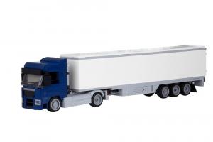 Truck Augsburg 2-axle with 3-axle suitcase dark blue