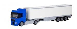 Truck Augsburg 2-axle with 3-axle suitcase blue
