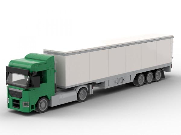 Truck Augsburg 2-axle with 3-axle suitcase green