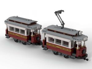 Classic tram with trailer (8w)