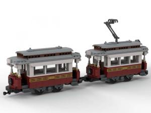 Classic tram with trailer (8w)