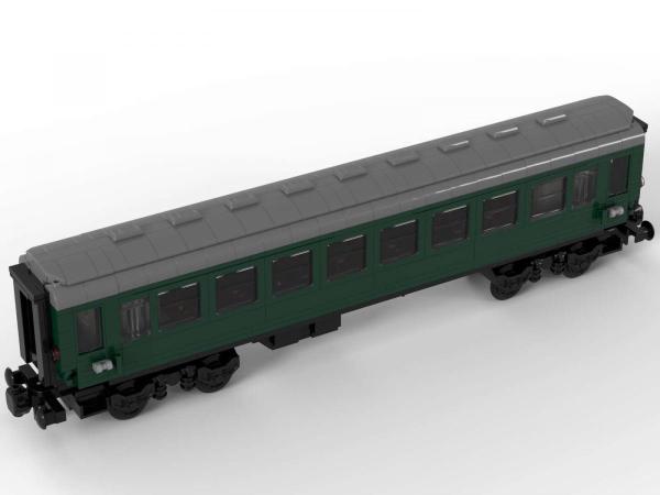 Train passenger trolley dark green