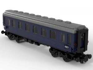 Train passenger trolley dark blue 1st class