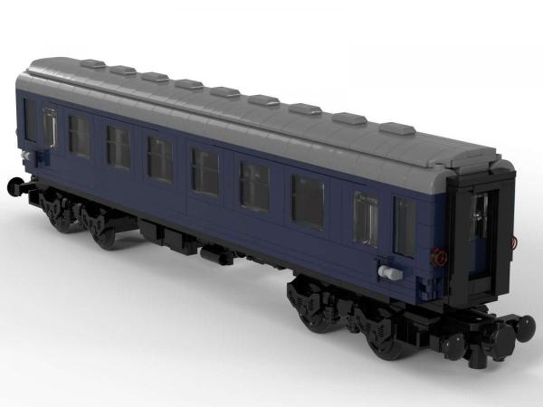Train passenger trolley dark blue 1st class