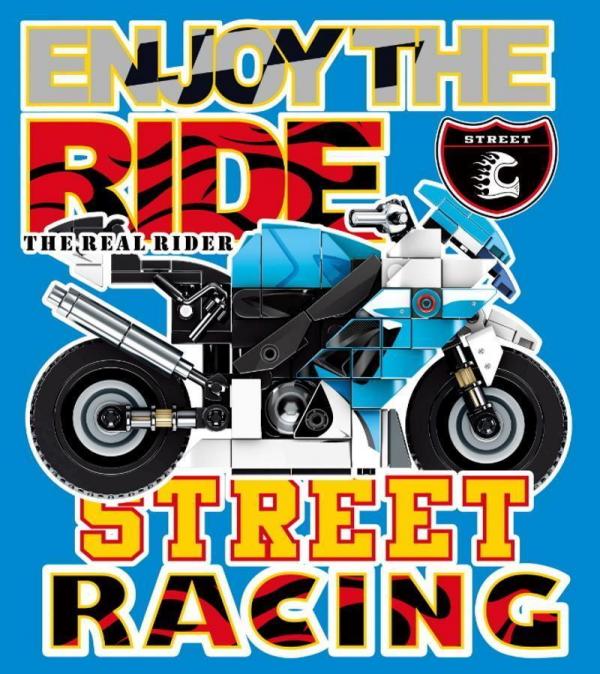 Motorrad in blau schwarz