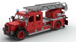 Klassischer Feuerwehr Leiterwagen