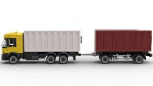 Container Lastwagen mit Anhänger