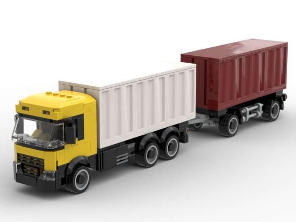 Container Lastwagen mit Anhänger
