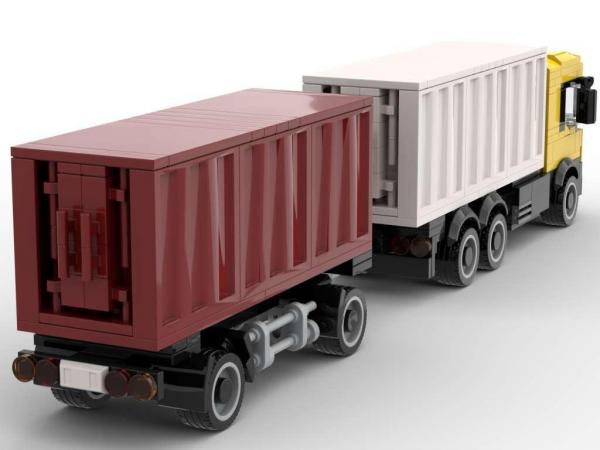 Container Lastwagen mit Anhänger