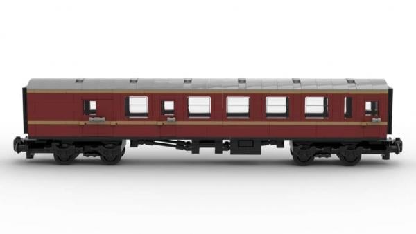 Dark red Passenger Wagon with golden Stripes