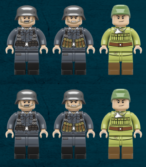 6x Deutsche WWII Soldaten, Infanterie
