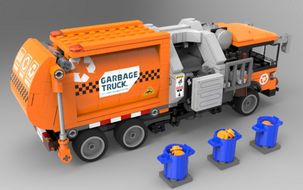 Garbage truck orange