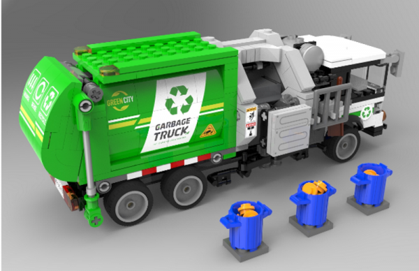 Garbage truck green