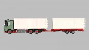 Logistics Truck with Seacontainer and Trailer