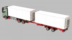 Logistics Truck with Seacontainer and Trailer