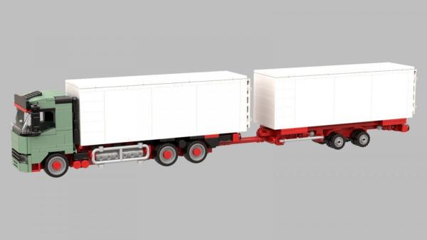 Logistics Truck with Seacontainer and Trailer