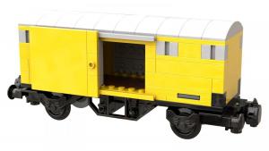 Covered freight car, yellow
