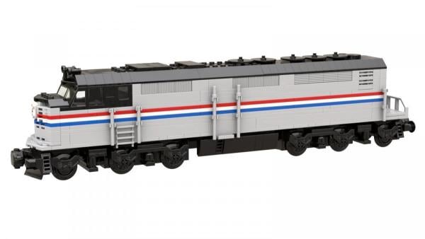 Diesel locomotive USA gray-black