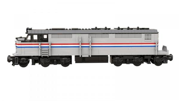 Diesel locomotive USA gray-black