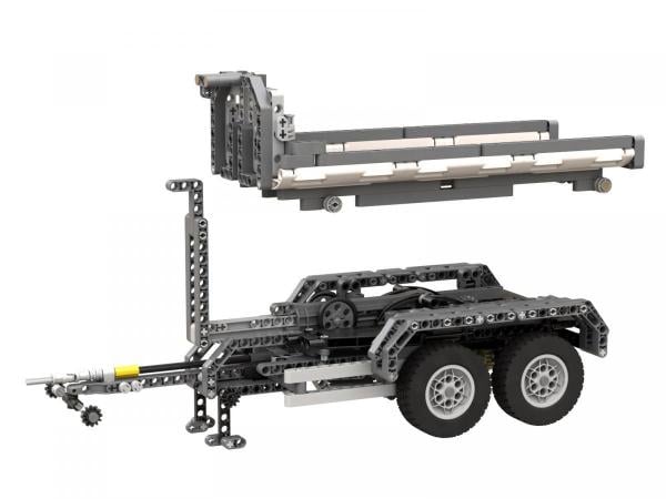 Technic hook lift trailer with two trailers