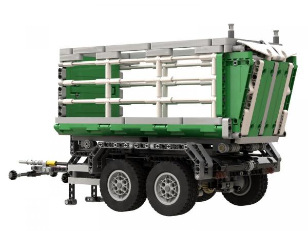 Technic hook lift trailer with two trailers