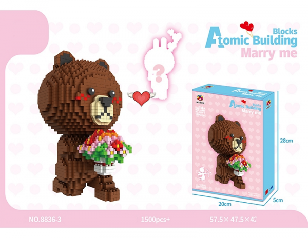 Bear with Flowers (diamond blocks)