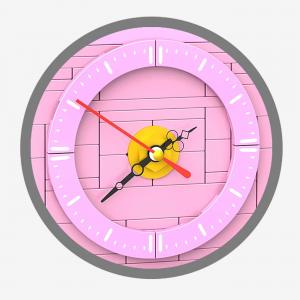 Rose in flowerpot incl. clock