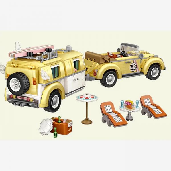 Auto mit Campingwagen (mini blocks)