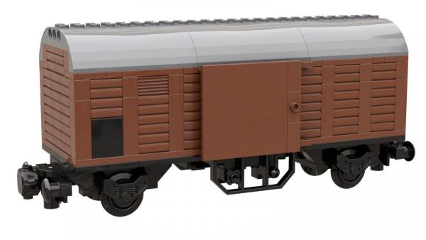 Covered boxcar, brown (8w)