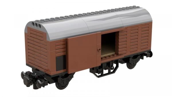 Covered boxcar, brown (8w)