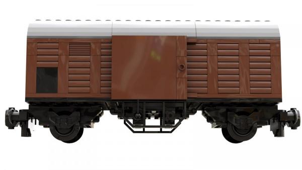 Covered boxcar, brown (8w)