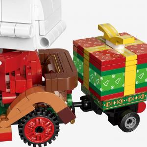 Santa drives a reindeer car