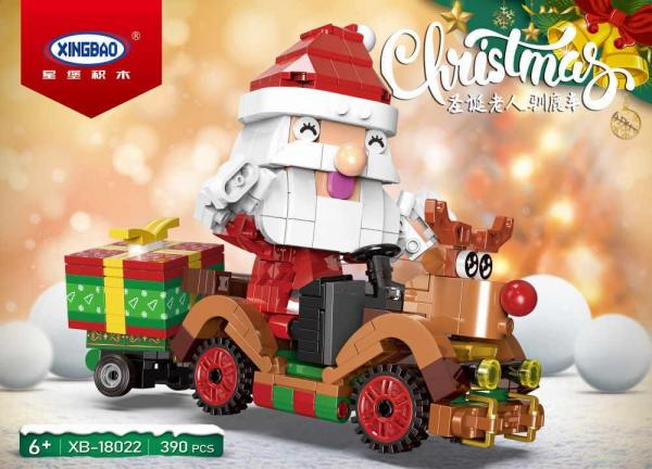 Santa drives a reindeer car