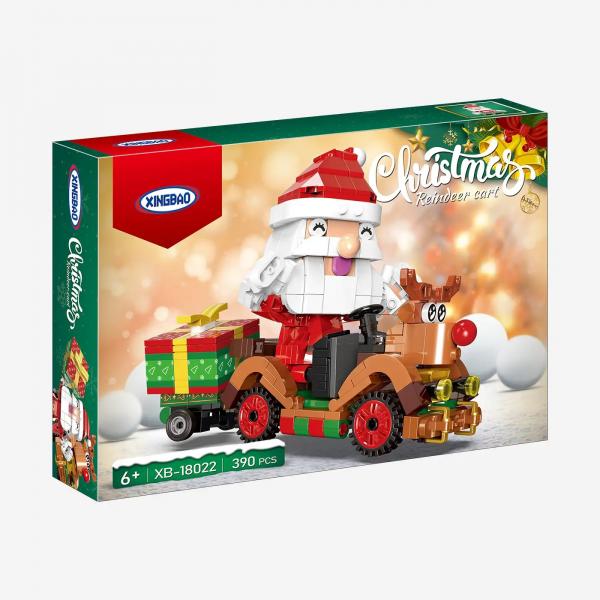 Santa drives a reindeer car