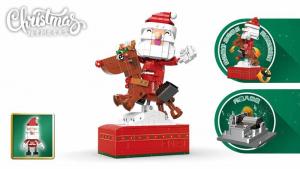 Santa rides a reindeer - musicbox