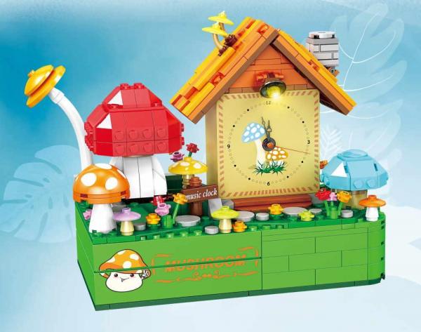 Musik Box with Clock: Mushroom House