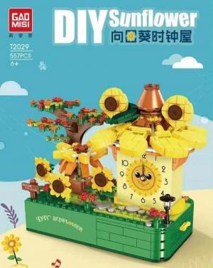 Musikbox mit Uhr: Sonnenblume