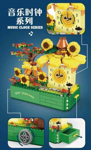Musik Box with Clock: Sunflower