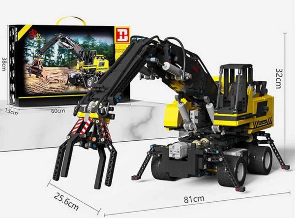Wheel excavator with grab arm