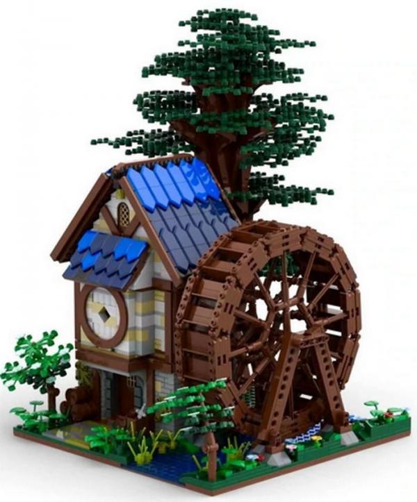 Medieval watermill incl. clock