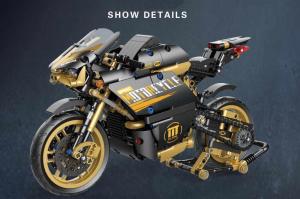 Motorrad in schwarz-gold