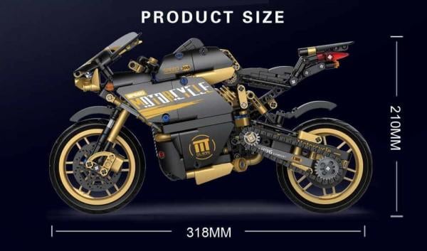 Motorrad in schwarz-gold