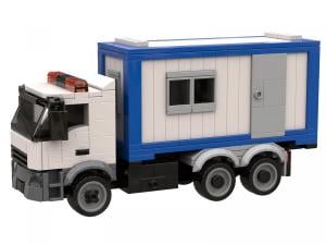 Truck with construction container